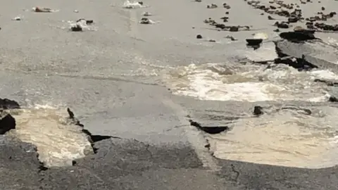 Water running down hill