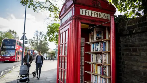Getty Images Lewisham telephone box turned into library