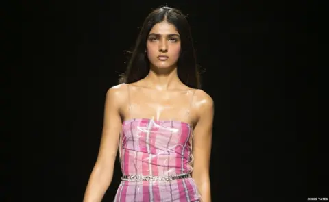 Chris Yates Supriya used plastic to create a wet look on some clothes