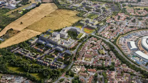 We are Somewhere A CGI plan of what the Golden Valley development will look like