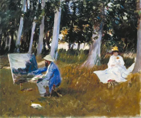 Tate John Singer Sargent, Claude Monet Painting by the Edge of a Wood ?1885. Oil paint on canvas. Support: 540 × 648 mm; frame: 618 × 734 × 70 mm