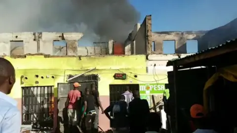 BBC Nightclub on fire in Kisumu, Kenya