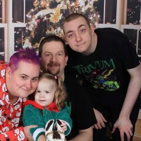 family photo Melanie Fudge-Horton with her husband Marc and, son Thomas, 24, and daughter Elphie, 6