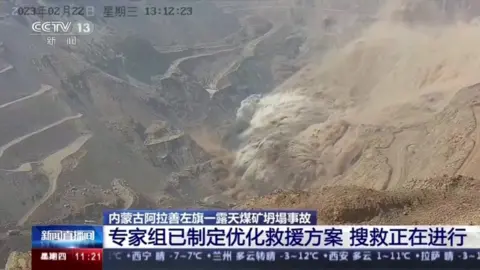 CCTV A coal mine collapses in Inner Mongolia