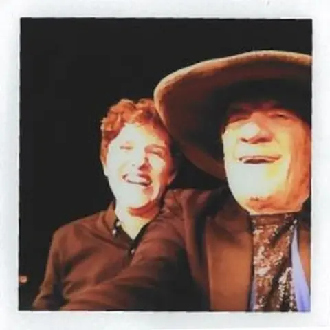 Louise Tait Liam Tait selfie with Sir Ian