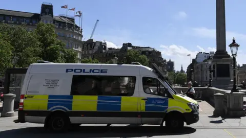 PA Media Police in Trafalgar Square