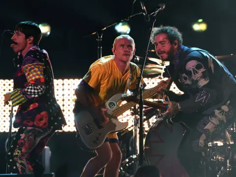 Getty Images The Red Hot Chili Peppers and Post Malone