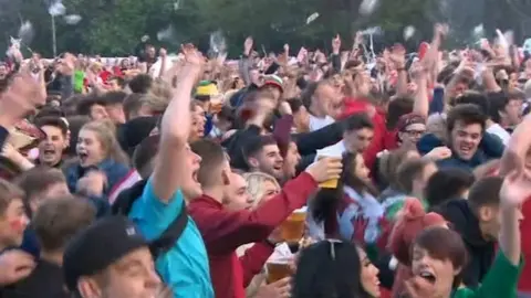 Fan zone in Cardiff in 2016