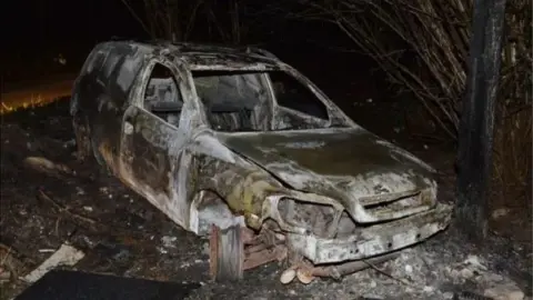 Met Police Burnt van