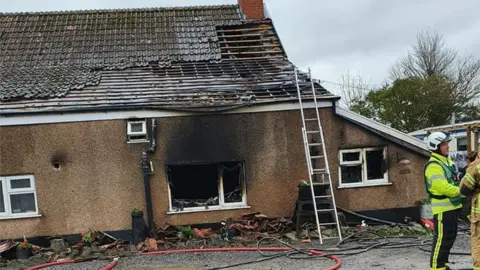 Burnham-on-Sea Fire Station Brent House Farm fire