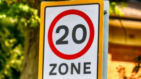 Getty Images 20mph zone sign