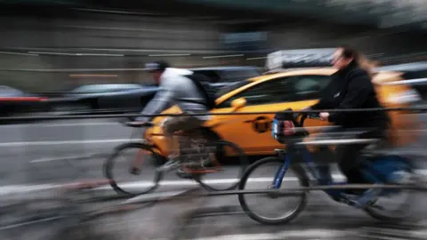 Getty Images New York City bike commuters