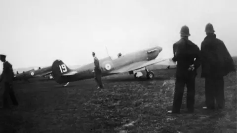 IWM Duxford’s Spitfires at the opening of Marshall’s aerodrome, Cambridge, 14 October 1938. This was the first public appearance of the aircraft