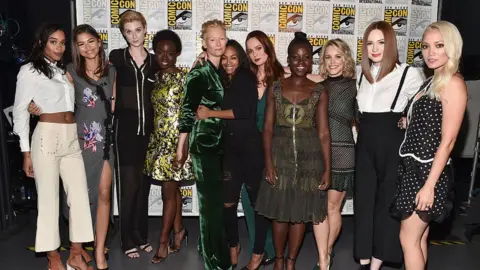 Getty Images Actresses Laura Harrier, Zendaya, Elizabeth Debicki, Danai Gurira, Tilda Swinton, Zoe Saldana, Brie Larson, Lupita Nyong'o, Rachel McAdams, Karen Gillan and Pom Klementieff