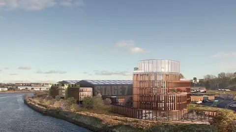 Fulwell 73 CGI of the film studios in Sunderland - released in February