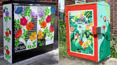 Chester BID BT cabinets painted by Michelle Pickering and Rhi Moxon