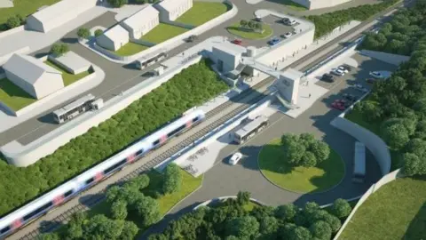 Wiltshire Council An artist's impression of what Corsham station could look like