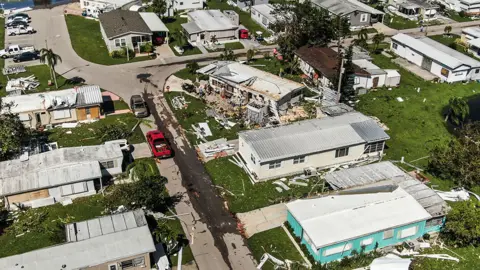 EPA Houses that have been badly damaged in Fort Myers, Florida