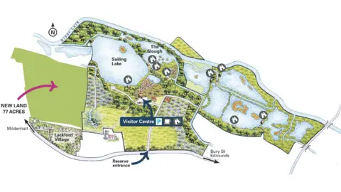 Suffolk Wildlife Trust Map showing reserve and new land