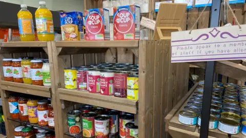 Food items on shelf