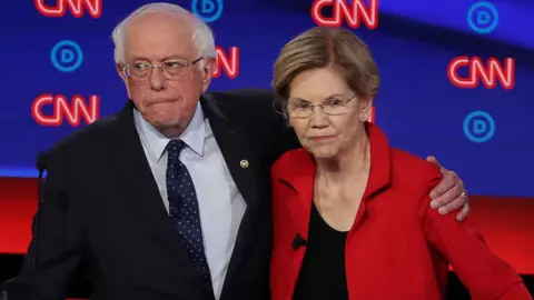 Getty Images Bernie Sanders and Elizabeth Warren are both considered radical progressives among some voters