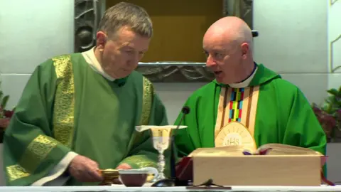 BBC Rev McElmeel and Parish Priest Paul Byrne