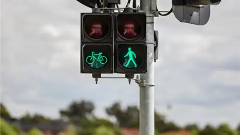 Getty Images Green traffic light for bikes