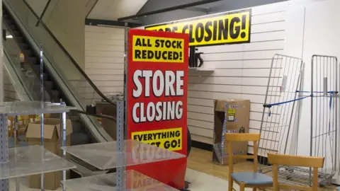 An empty BHS store in London