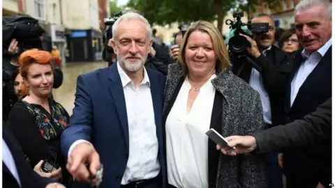 PA Jeremy Corbyn and Lisa Forbes