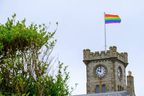 Shetland Islands Council The rainbow flag has been flown on Lerwick Town Hall