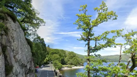 A592 alongside Ullswater