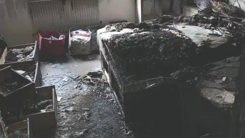 Northamptonshire Fire and Rescue Service Fire damaged bedroom