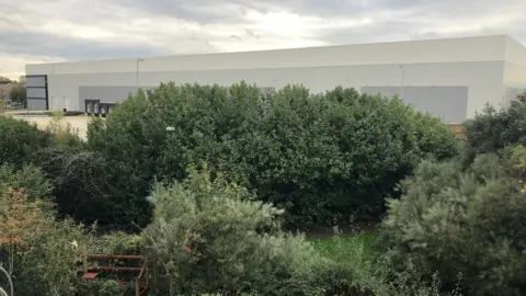 The warehouse from Richard and Davina Scholefield's window