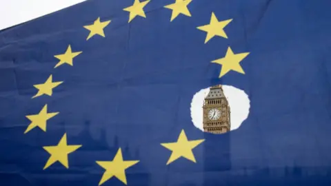 AFP/Getty EU flag at Westminster