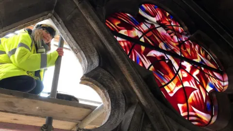 Durham Cathedral Artist with window