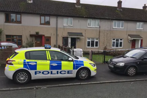 Police car at the scene