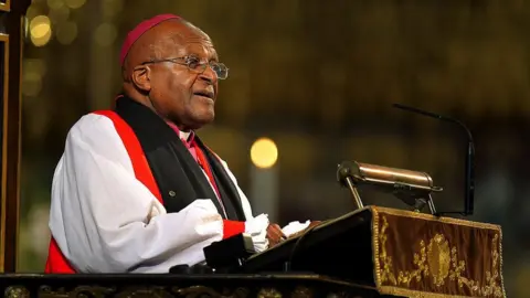 Getty Images Desmond Tutu in London