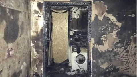 North Wales Fire and Rescue Service Aftermath of fire at house