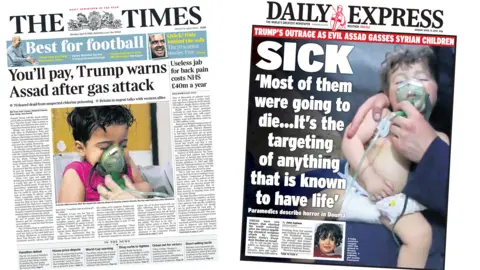 Times and Daily Express front pages - 09/04/18