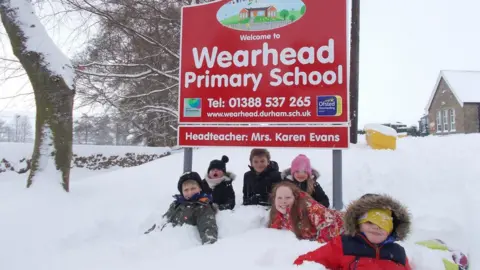 Durham County Council Wearhead School in the snow