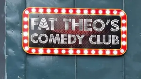 SeventyOne Media Fat Theo's Comedy Club sign