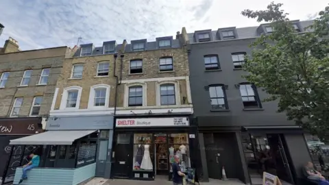 Google Image showing the 'airspace', which lies above two flats and a restaurant space on Northcote Road