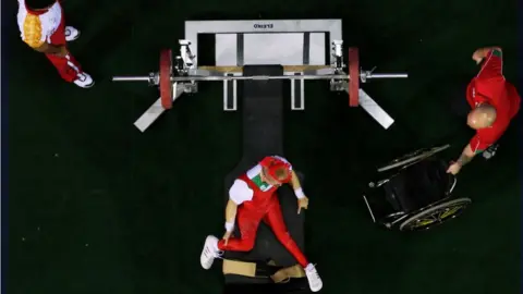 Getty Images Julie competing at the Delhi Paralympics