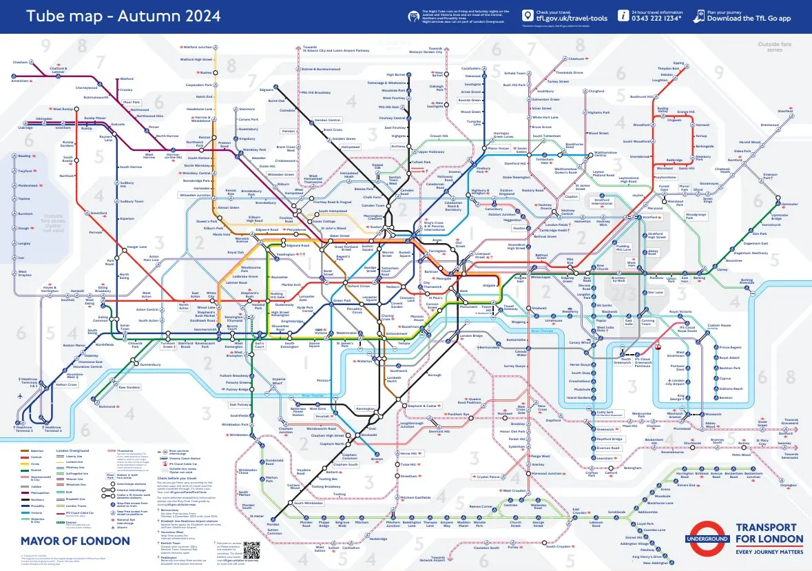 New TfL map