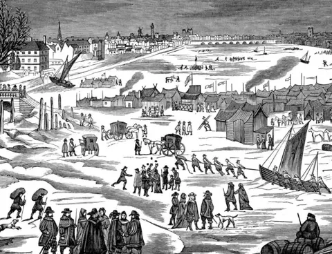 Getty Images A depiction of the 1683-4 frost fair