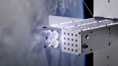 Endurosat Artist's impression of Hypernova drive on a nanosatellite