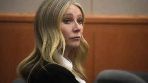 Getty Images Gwyneth Paltrow sits in court.