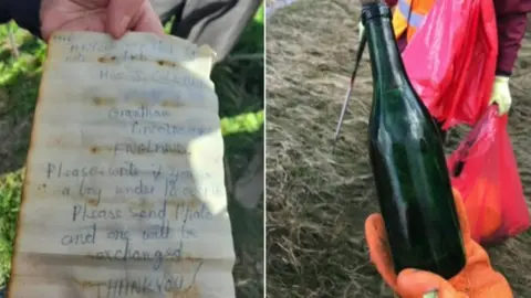 Scunthorpe Litter Pickers The message and bottle