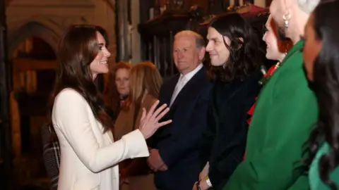 PA Media The Princess of Wales chats to musical performers including James Bay