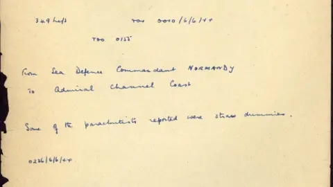 Bletchley Park Trust Handwritten transcript of German Enigma message